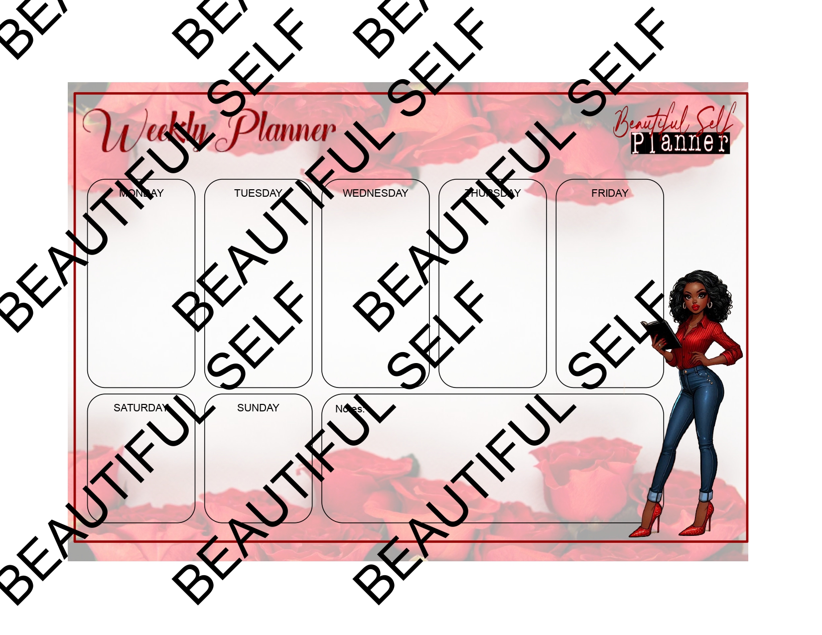Rose theme weekly calendar